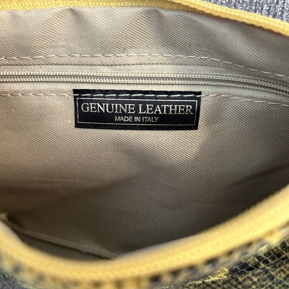 Diva’s Bag New With Tags Yellow & Black Leather Snake Print Crossbody Bag - Picture 7 of 12